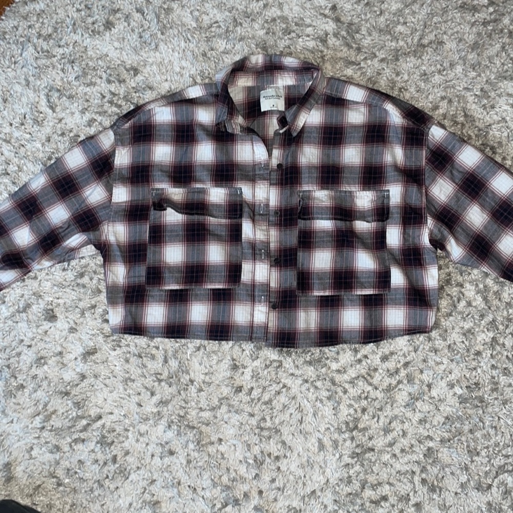 Abercrombie & Fitch crop flannel